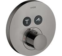 hansgrohe AXOR Starck ShowerSelect Thermostat rond à encastrer pour 2 consommateurs, 36723330, 36723330, Colorazione: Cromo nero lucido