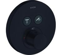 hansgrohe AXOR Starck ShowerSelect Thermostat rond à encastrer pour 2 consommateurs, 36723670, 36723670, Colorazione: Nero opaco