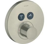 hansgrohe AXOR Starck ShowerSelect Thermostat rond à encastrer pour 2 consommateurs, 36723820, 36723820, Colorazione: Nichel spazzolato