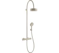 hansgrohe AXOR Starck ShowerSolutions Tuyau de douche avec thermostat et pomme de douche 180 1 jet, 39670820, 39670820, Colorazione: Nichel spazzolato