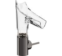 hansgrohe AXOR Starck V mitigeur monocommande de lavabo 140 avec bec verseur en verre et vidage escamotable - taille facettée, 12123330, 12123330, Colorazione: Cromo nero lucido