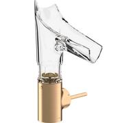 Miscelatore monocomando per lavabo Hansgrohe AXOR Starck V 140 con bocca in vetro e scarico a scomparsa - taglio sfaccettato, Colorazione: Bronzo spazzolato