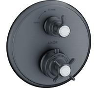 hansgrohe AXOR Thermostat Montreux encastré avec robinet d'arrêt,1 consommateur, 16800340, 16800340, Colorazione: Cromo nero spazzolato
