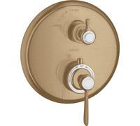 hansgrohe AXOR Thermostat Montreux encastré avec robinet d'arrêt, béqu'ille, 1 consommateur, 16801140, 16801140, Colorazione: Bronzo spazzolato