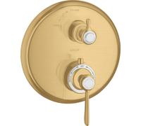 hansgrohe AXOR Thermostat Montreux encastré avec robinet d'arrêt, béqu'ille, 1 consommateur, 16801250, 16801250, Colorazione: Ottico oro spazzolato