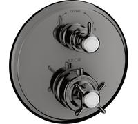hansgrohe AXOR Thermostat Montreux encastré avec vanne d'arrêt ou vanne de commutation, 16820330, 16820330, Colorazione: Cromo nero lucido