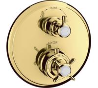 hansgrohe AXOR Thermostat Montreux encastré avec vanne d'arrêt ou vanne de commutation, 16820990, 16820990, Colorazione: Ottica in oro lucido