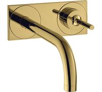 hansgrohe AXOR Uno mitigeur monocommande de lavabo encastré, plaque pour montage mural, saillie 165mm, 38112990, 38112990, Colorazione: Ottica in oro lucido