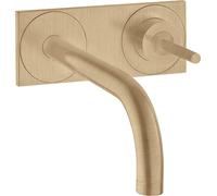 hansgrohe AXOR Uno mitigeur monocommande de lavabo encastré, plaque pour montage mural, saillie 165mm, 38112140, 38112140, Colorazione: Bronzo spazzolato