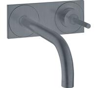 hansgrohe AXOR Uno mitigeur monocommande de lavabo encastré, plaque pour montage mural, saillie 225mm, 38115340, 38115340, Colorazione: Cromo nero spazzolato