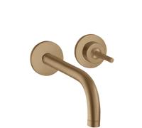 hansgrohe AXOR Uno mitigeur monocommande de lavabo encastré, rosettes pour montage mural, saillie 225mm, 38116140, 38116140, Colorazione: Bronzo spazzolato