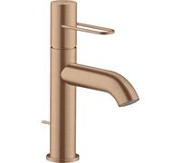 hansgrohe AXOR Uno Mitigeur monocommandé pour lavabo 100 avec poignée-étrier et vidage à tirette, saillie 130mm, 38023310, 38023310, Colorazione: Oro rosso spazzolato