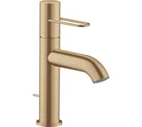 hansgrohe AXOR Uno Mitigeur monocommandé pour lavabo 100 avec poignée-étrier et vidage à tirette, saillie 130mm, 38023140, 38023140, Colorazione: Bronzo spazzolato