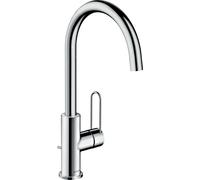 hansgrohe AXOR Uno Mitigeur monocommandé pour lavabo 240, avec poignée-étrier et vidage à tirette, saillie 174mm, 38036000, 38036000, Colorazione: cromo