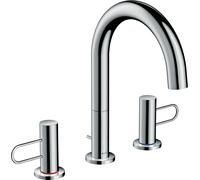 hansgrohe AXOR Uno, robinetterie de lavabo 3 trous 200 avec poignée et vidage à tirette, saillie 173mm, 38054000, 38054000, Colorazione: cromo