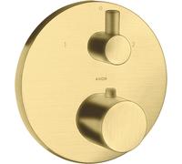 hansgrohe AXOR Uno² Thermostat AXOR Uno² encastré avec robinet d'arrßªt et inverseur, 2 consommateurs, 38720950, 38720950, Colorazione: Ottone spazzolato