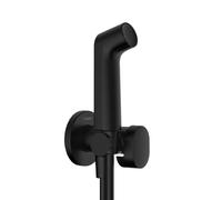 hansgrohe Bidette S, 1 getto, per acqua fredda, con supporto per soffione, design rotondo, EcoSmart+, 29230, Colorazione: nero opaco