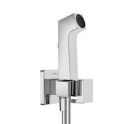 hansgrohe Bidette E, 1 getto, per acqua fredda, con supporto per soffione, design angolare, EcoSmart+, 29231, Colorazione: cromo