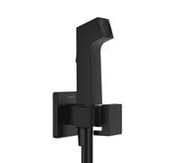 hansgrohe Bidette E, 1 getto, per acqua fredda, con supporto per soffione, design angolare, EcoSmart+, 29231, Colorazione: nero opaco