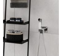hansgrohe Bidette Douchette à main 1jet E EcoSmart pour eau chaude, avec support de douche et flexibles de douche, 29233000, 29233000, Colorazione: cromo
