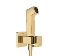 hansgrohe Bidette Douchette à main 1jet E EcoSmart pour eau chaude, avec support de douche et flexibles de douche, 29233990, 29233990, Colorazione: Ottica in oro lucido