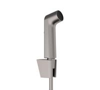 hansgrohe Bidette Douchette à main 1jet S EcoSmart avec support de douche Porter S et flexibles de douche 125cm, 29238340, 29238340, Colorazione: Cromo nero spazzolato