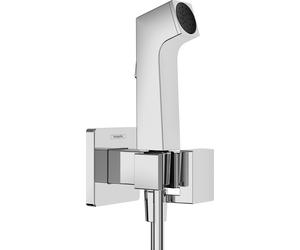 hansgrohe Bidette Douchette à main 1jet E EcoSmart pour eau chaude, avec support de douche et flexibles de douche, 29233000, 29233000, Colorazione: cromo