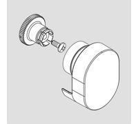 hansgrohe Bidette maniglia rotonda, con anello di scorrimento e inserto a scatto, 94564340, Bidette nero cromato spazzolato [Rubinetteria Bagno > Ricambi Rubinetteria Bagno]