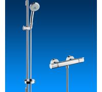 Hansgrohe Croma 100 - Set doccia con termostato, 3 getti, con asta doccia 900 mm, cromato 27085000