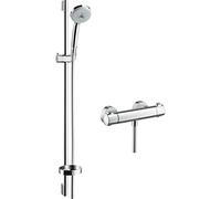 Hansgrohe Croma 100 - Set doccia con termostato, 3 getti, con asta doccia 900 mm, cromato 27085000