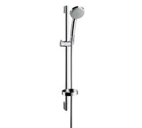 hansgrohe Croma 100 set doccia con asta saliscendi e mensola, 1 tipo di getto, 27717000, Croma 100 cromo [Rubinetteria Bagno > Set Doccia]