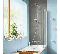 Hansgrohe Croma - Set per vasca da bagno Showerpipe con termostato, getto singolo, cromo 27687000