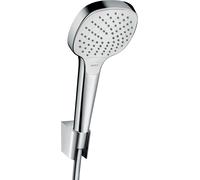 hansgrohe Croma Select E Set de support de douche Vario avec flexibles de douche 125cm, blanc/chrome, 26425400, 26425400