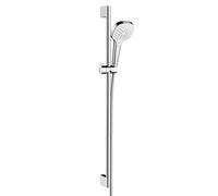 hansgrohe Croma Select E set doccia con asta saliscendi, 3 tipi di getto, 26593400, Croma Select E cromo/bianco opaco [Rubinetteria Bagno > Set Doccia]