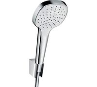 hansgrohe Croma Select E ensemble porte-douche 1 jet avec flexible de douche 160 cm, blanc/ chrome, 26412400, 26412400