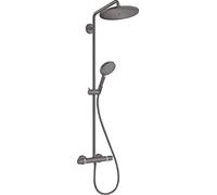 hansgrohe Croma Select S Showerpipe 280 1jet EcoSmart 9 l/min con termostato e doccetta Raindance Select S 120 3jet, Colorazione: Nero spazzolato - 26891340