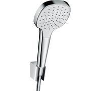 hansgrohe Croma Select E ensemble porte-douche 1 jet avec flexible de douche 160 cm, blanc/ chrome, 26412400, 26412400
