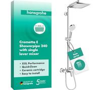 hansgrohe Crometta E Showerpipe 240 1 jet avec mitigeur monocommande, chromé, 27284000, 27284000