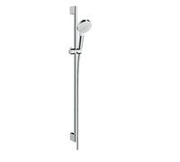 hansgrohe Ensemble de douche Crometta 1 jet EcoSmart avec barre de douche 90 cm, blanc/chrome, 26539400, 26539400