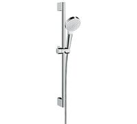 hansgrohe Ensemble de douche Crometta 1 jet vert 6 l/min avec barre de douche 65 cm, blanc/chrome, 26554400, 26554400
