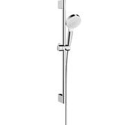 hansgrohe Ensemble de douche Crometta 1 jet EcoSmart avec barre de douche 65 cm, blanc/chrome, 26535400, 26535400
