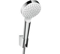 ensemble porte-douche Crometta 1 jet EcoSmart avec flexible de douche 125 cm, blanc/chrome, 26568400, 26568400