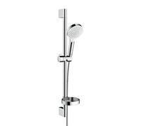 hansgrohe Crometta set doccia con asta saliscendi e mensola, 2 tipi di getto, 26553400, Crometta bianco/cromo [Rubinetteria Bagno > Set Doccia]