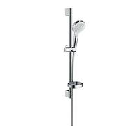 hansgrohe Ensemble de douche Crometta Vario avec barre de douche 65 cm et porte-savon, blanc/chrome, 26553400, 26553400