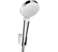 hansgrohe Crometta ensemble porte-douche 1 jet avec flexible de douche 125 cm, blanc/ chrome, 26690400, 26690400