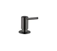 hansgrohe Dispenser di sapone per lavello da bagno e cucina, moderno moderno in cromo nero spazzolato, 04539340
