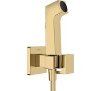 hansgrohe Doccetta bidette E con 1 tipo di getto a risparmio idrico (EcoSmart), incl. valvola d'arresto, supporto doccia e flessibile doccia 1,25 m, per acqua calda, oro lucido, 29233990