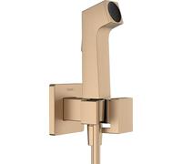 hansgrohe Doccetta bidette E con 1 tipo di getto a risparmio idrico (EcoSmart), incl. valvola d'arresto, supporto doccia e flessibile doccia 1,25 m, per acqua calda, bronzo spazzolato, 29233140