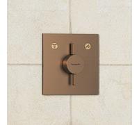 Miscelatore Doccia Da Incasso Hansgrohe DuoTurn E Inbouw 2 stopcontacten 155x155mm Bronzo spazzolato