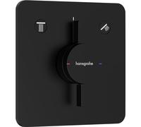 Miscelatore Doccia Da Incasso Hansgrohe DuoTurn Q Inbouw 2 stopcontacten 155x155mm Nero Opaco